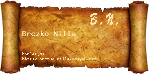 Brczko Nilla névjegykártya